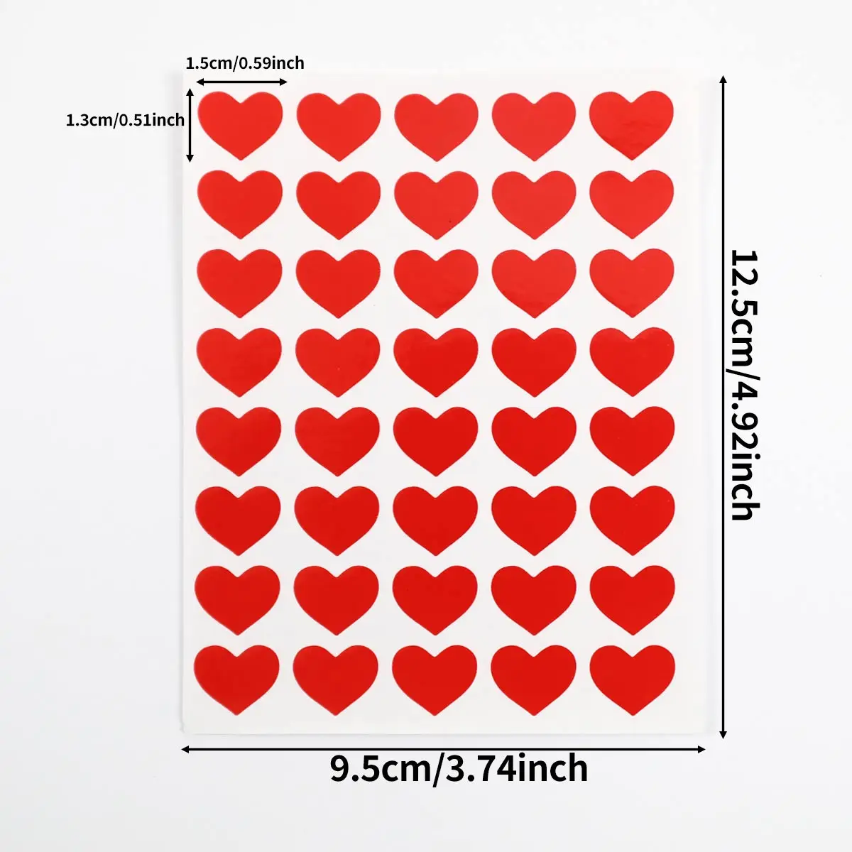 10-Pack of Mini Red Heart Stickers, Sweet and Cute Style, Sealing and Decorative Stickers, Suitable for Wedding Favors and Journaling Collages