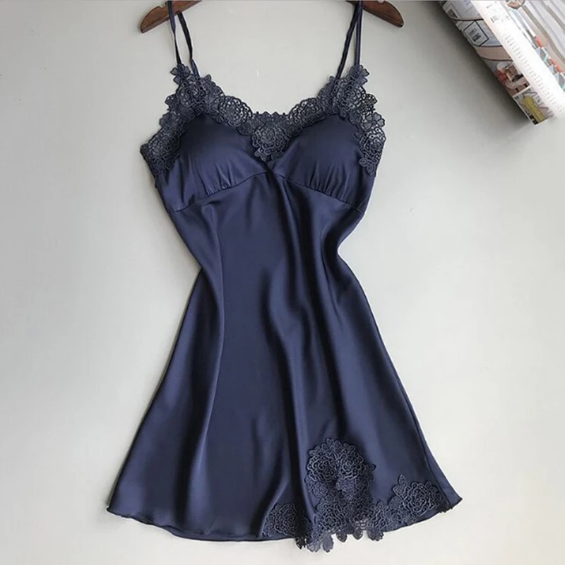 Sexy Pyjama Dames Zijden Jarretel Nachthemd Dames Lente En Zomer Ijs Zijde Dunne Halter Home Service Satijnen Nachtjurken