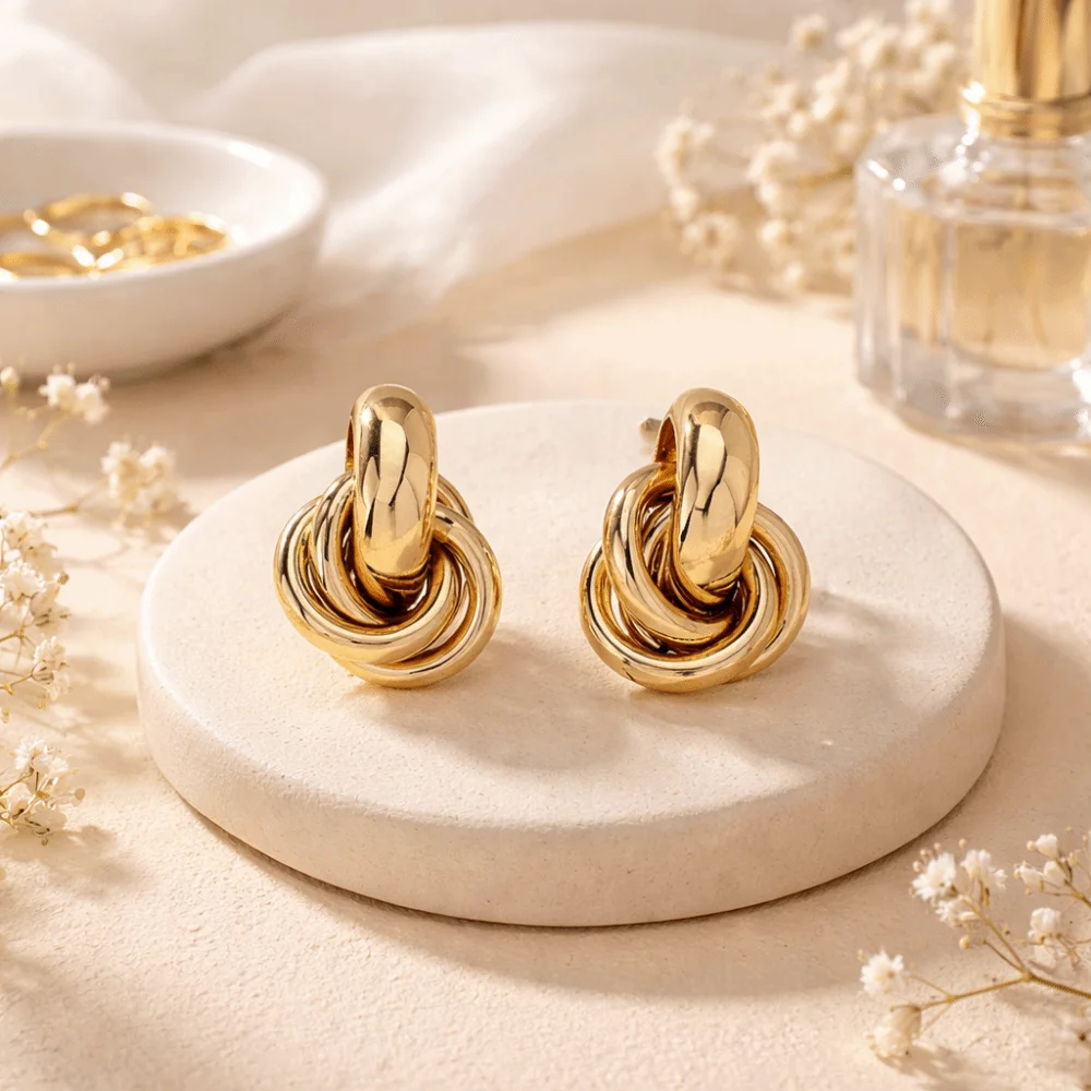 Simple Geometric Knot Earrings Multi-layer Design Irregular Twist Earrings Chunky Style Vintage Drop Earrings Daily