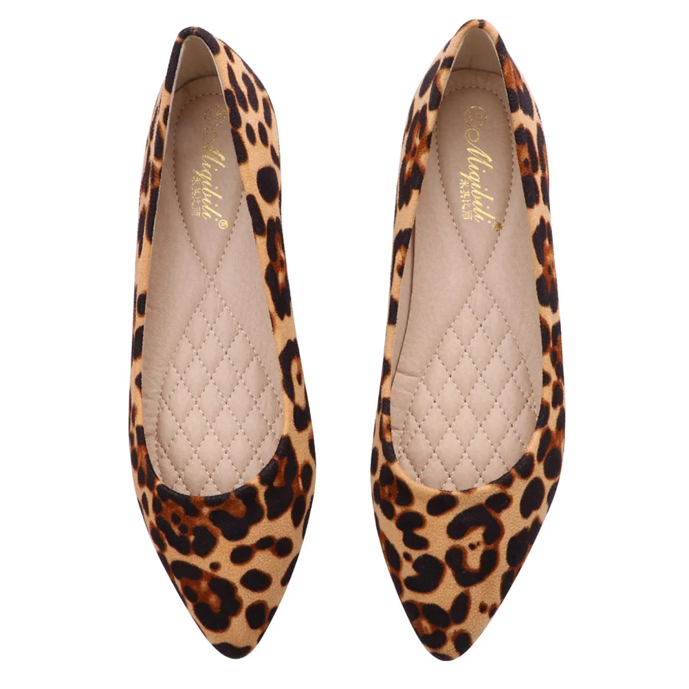 Leopard Print Shoes Flat-heeled Pointed Lady Autumn And Women Women's