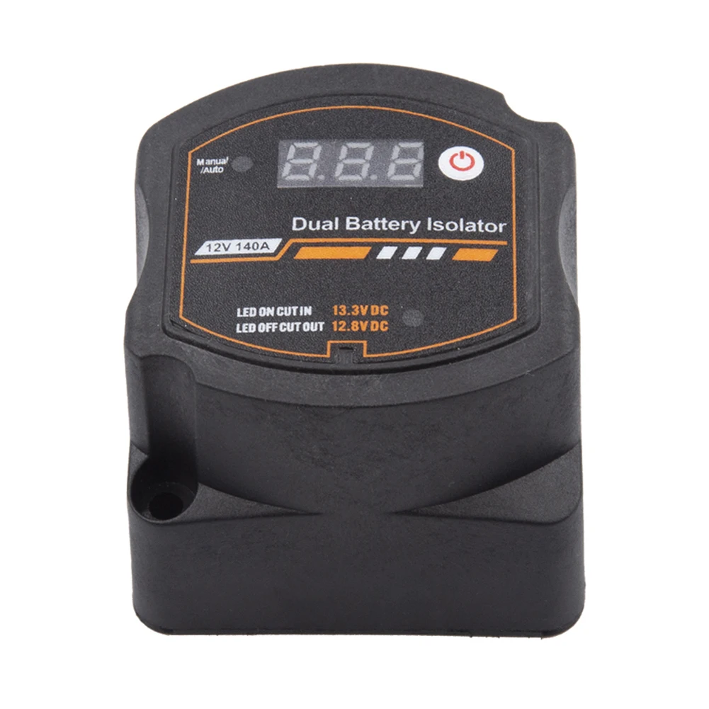 12V 140A Dual Battery Smart Isolator LCD Display VSR Car Relay Voltage Setting Digital Voltage Sensitive Relay for Camper Car RV