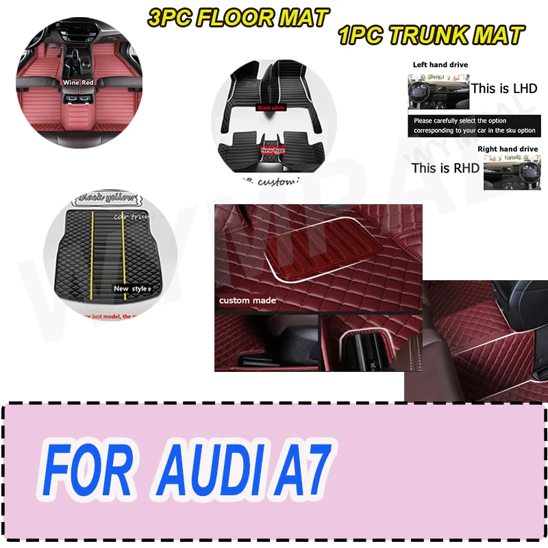 

РОСКОШНЫЕ автомобильные коврики для AUDI A7 2012 2013, 2014, 2015, 2016, 2017, 2018, пользовательские автомобильные подушечки для ног