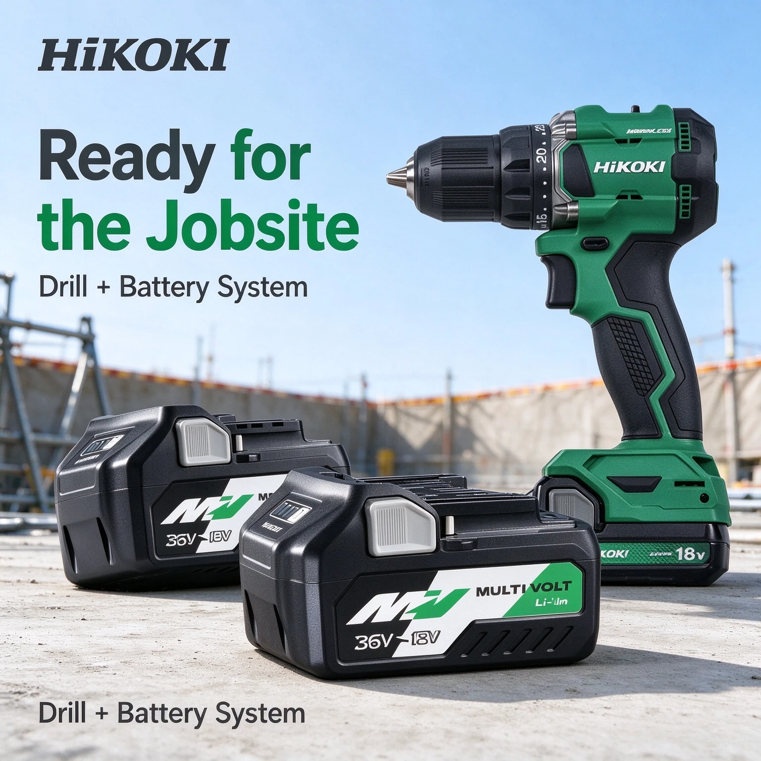 HiKOKI 8.0Ah 18V/36V BSL36A18 Lithium Battery,reliable power transfer, paired with DS18DG handheld brushless construction tools