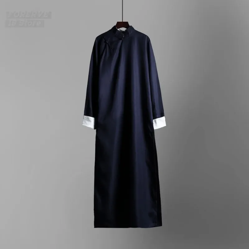 الصينية التقليدية اليوسفي العباءات الجناح تشون الكونغ فو زي جمهورية الصين رداء سترة الرجال سترة طويلة رجل الصينية تونك البدلة