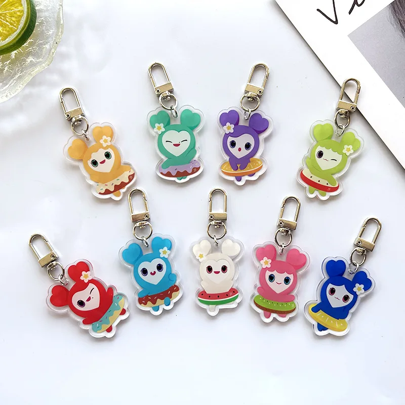 KPOP Keyring TWICE Cartoon Acrylic Keychain Pendant Momo Mina NAYEON Sana JiHyo Bag Accessories Fans Gifts