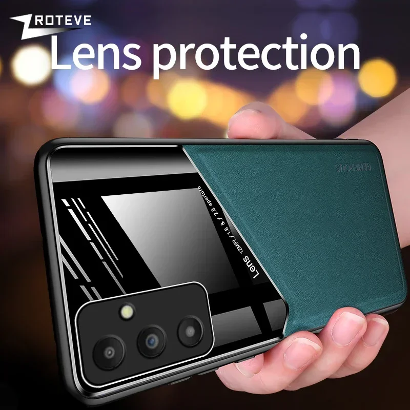 For Samsung A55 A56 Case ZROTEVE Leather Texture Soft Frame PC Cover For Samsung Galaxy A55 A35 A34 A54 A36 A56 5G Phone Cases