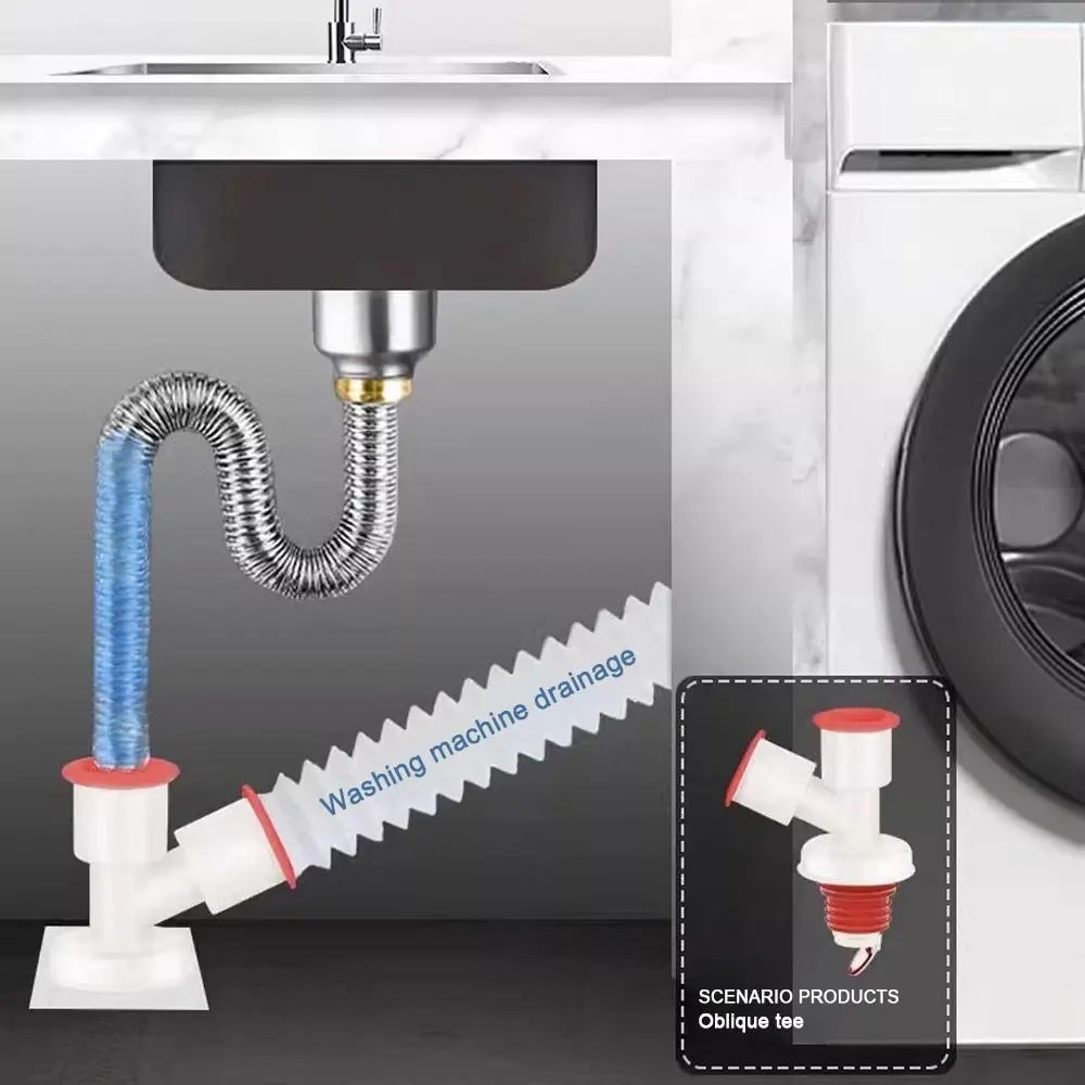 Adaptador de tubulação de drenagem antirodor, Conector de tubulação de água para lavar louça, Filial de esgoto da bacia da cozinha