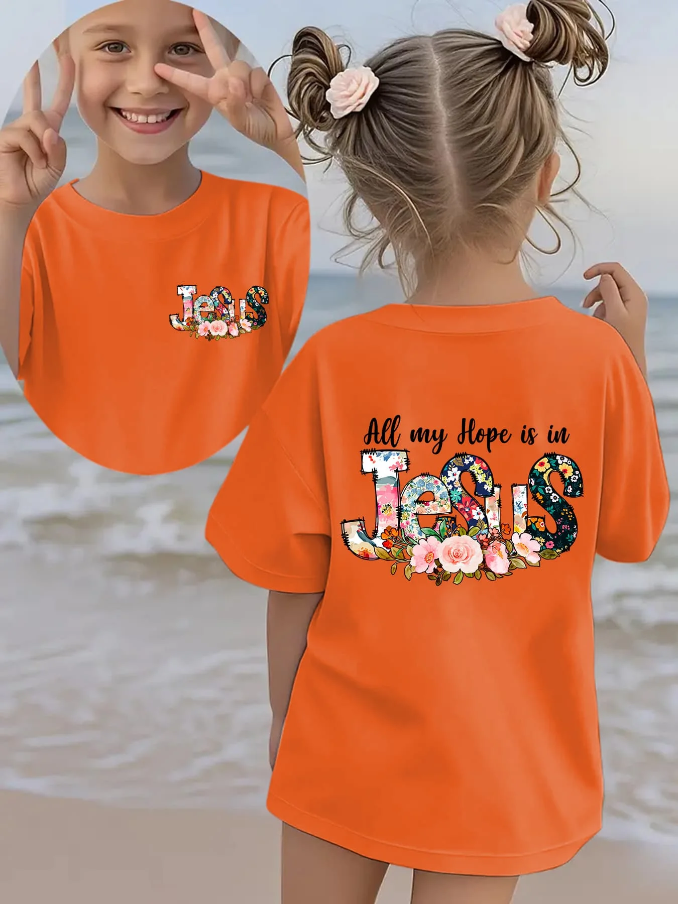 Summer Fashion Children's T-shirt ALL MY HOPE IS IN JESuS 