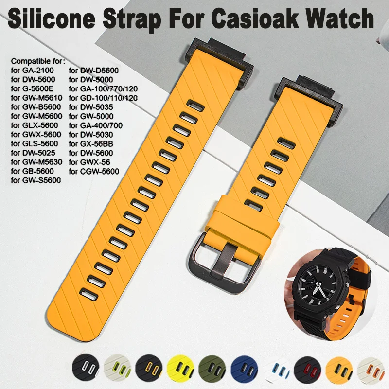 

Sport Silicone Strap for Casioak Watch GA-2100 GA-110/100/120 GLX-5600 Bracelet Strap DW5600 5000 GWX-56 Wristband Accessorie