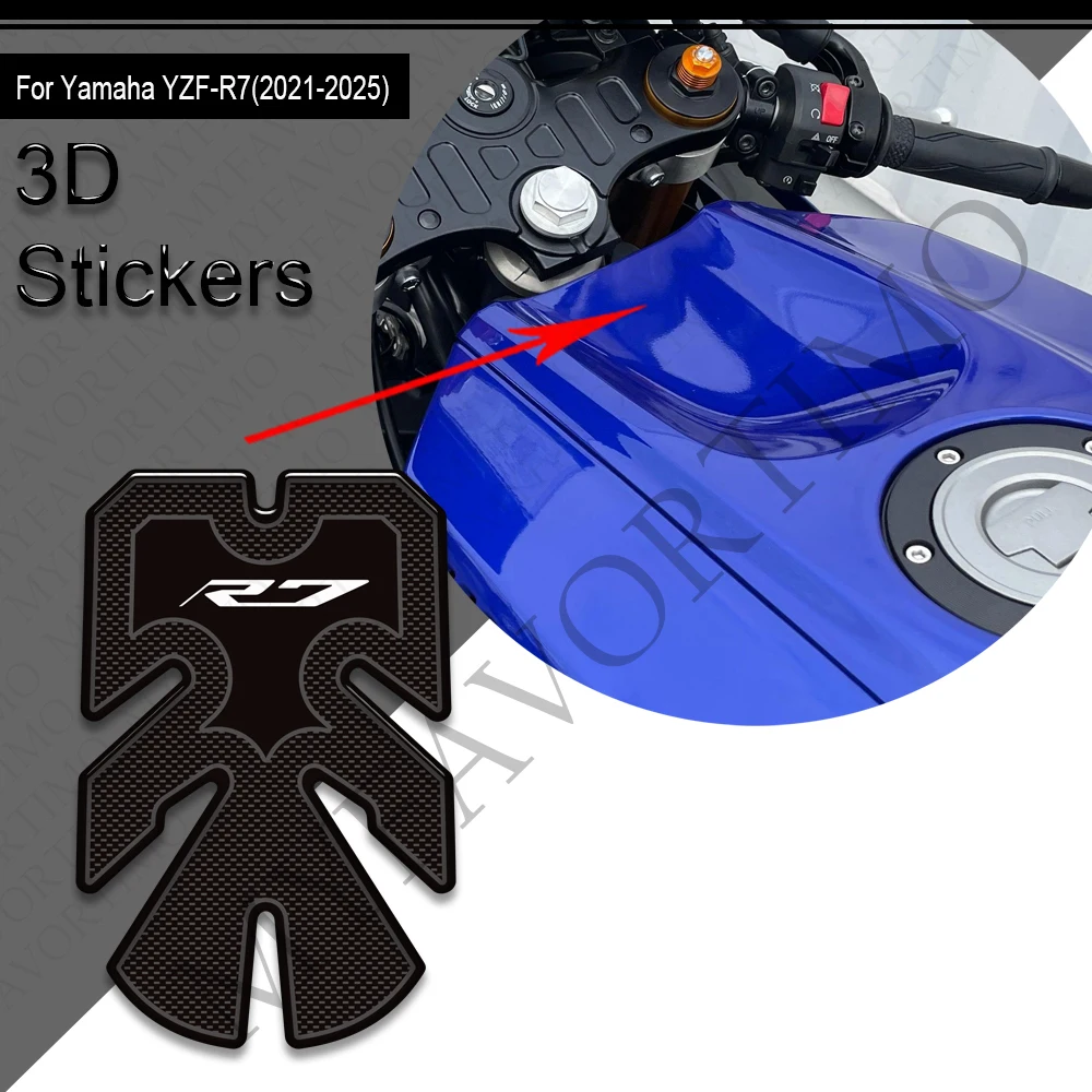 دراجة نارية لياماها YZF-R7 YZFR7 YZF R7 خزان وسادة غطاء القبضات الغاز زيت الوقود عدة الركبة هدية الحاجز يغطي حماية ملصق #3
