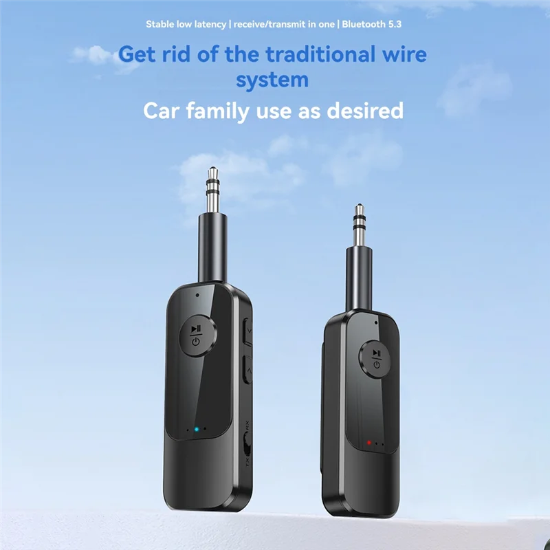 -MEOF 2-in-1 Bluetooth-zender Audio-ontvanger 3,5 MM AUX TF met microfoon Handsfree Stereo Muziek Draadloze adapter voor TV PC Auto