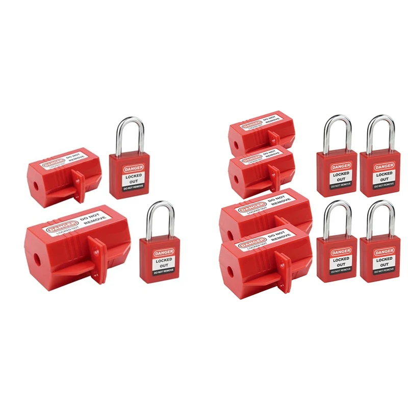 Plug elétrico vermelho Lock Tampa para Lockout Tag Kit, Bloqueio do cabo de alimentação, 110 V, 220 V