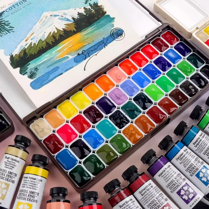 Daniel Smith Master Watercolor 24/36/48 Colors 0.5/1ML Packaging Box Portable Watercolor Pigment Travel Painting Art Supplies