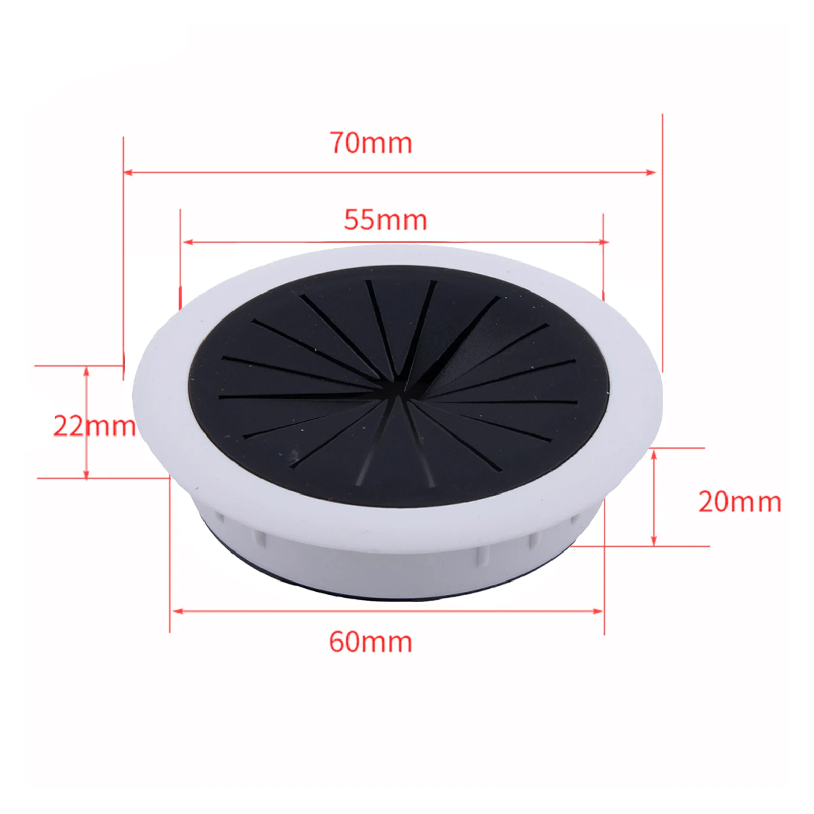 Durable High Quality Desktop Cable Box Threading Box Cover Black Desk Cord Grommet For Computer Desks Home Improvement