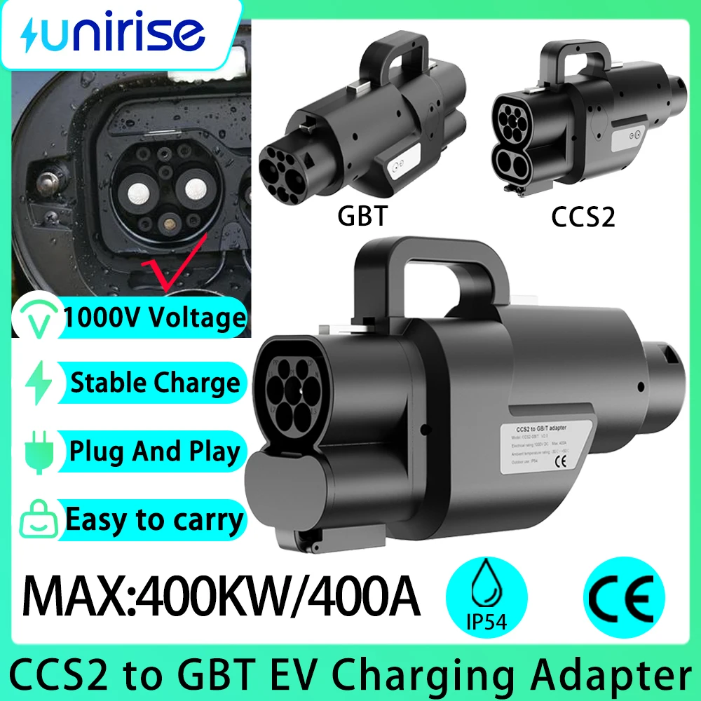 CCS2 to GBT Ev Car Adapter 400KW 400A Charger CCS Combo 2 DC Fast Connector for GB/T Electric Vehicle Charging Converter Adaptor
