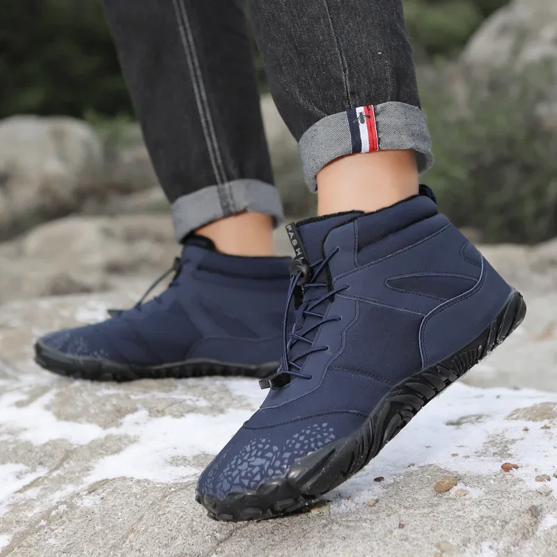 New Men's Hiking Shoes Winter Warm Barefoot Shoes for Women High Quality Waterproof Ankle Boots Outdoor Non-Slip Men Snow Boots - Image 4