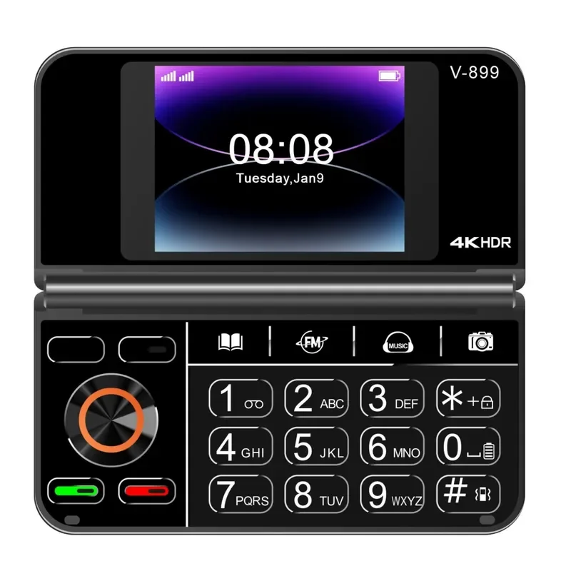 for Dual Screen Flip Phone Elderly Mobile Large Button Flashlight Low Cost Spare Machine