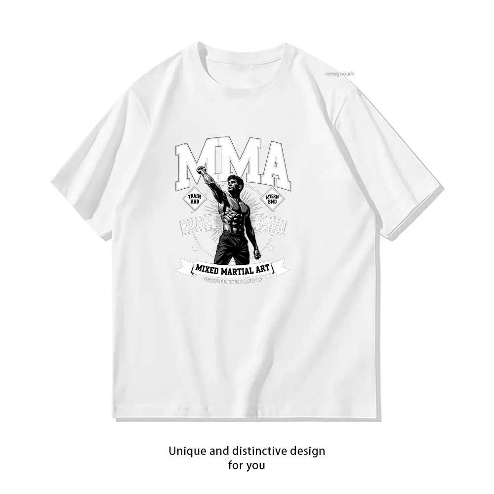 MMA Mixed Martial Art Training Technique Strength  Casual Cotton Short Sleeve Tee for Men Women