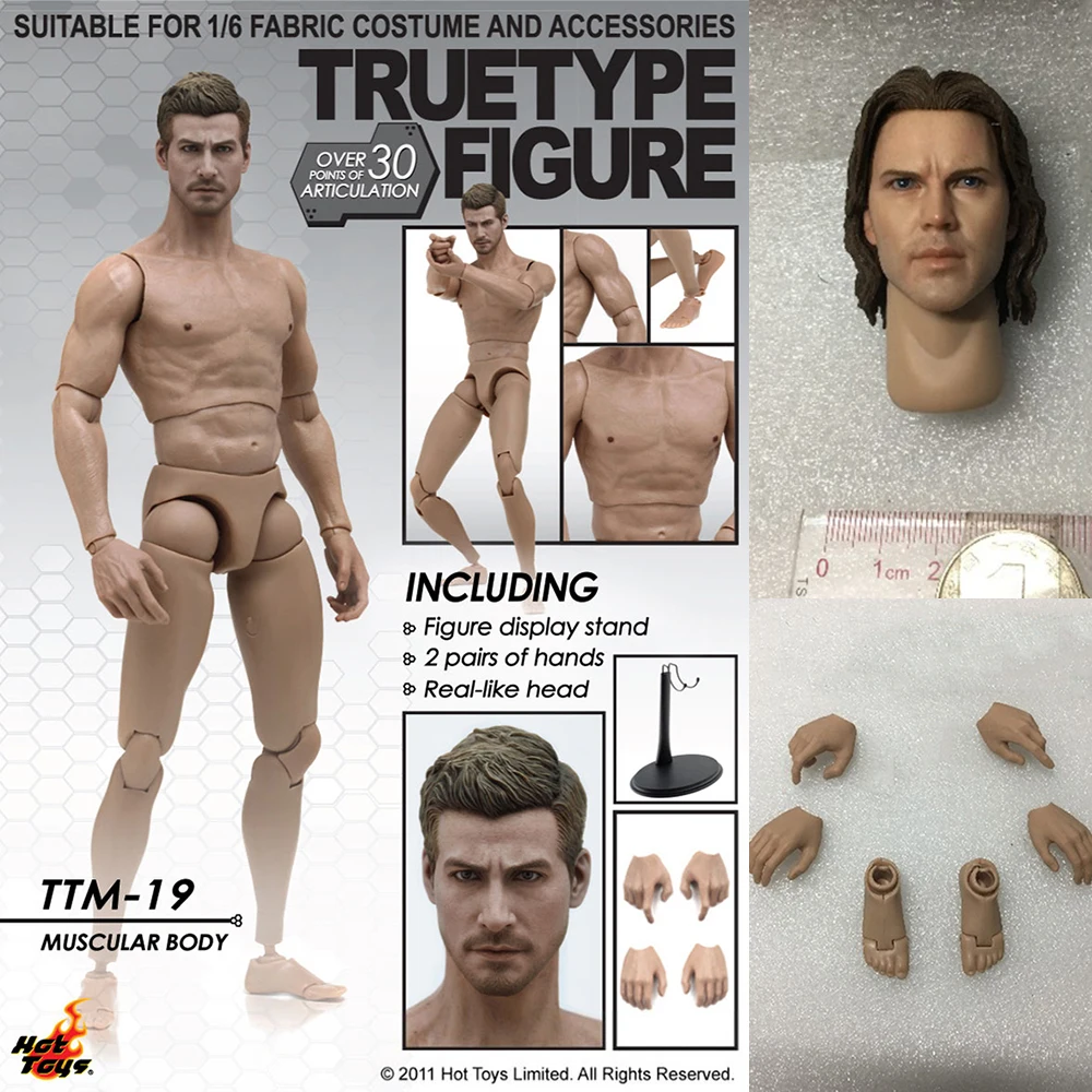 HotToys TTM14 TTM18 TTM19 1/6 Men Body Strong Europe Skin Super Flexible Joint  Toys With Head Sculpture 12Inch Action Figure