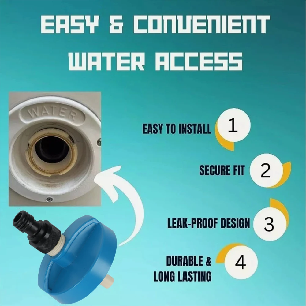 For Rheinland Water Inlet Filler Cap Caravan Motorhome Quick Hose Connector Camper RV Parts Accessories