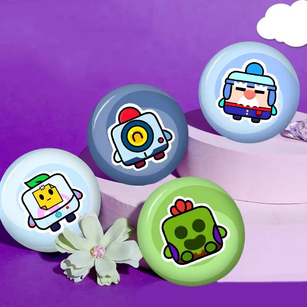 Mobile Game B-Brawl S-Stars Anime Button Pin Handmade Brooch for Clothes Cartoon Badge Backpack Decoration Jewelry Accessories