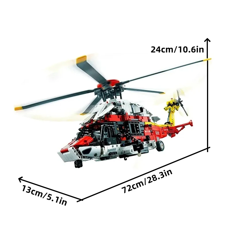 2001PCS Tecnico di Salvataggio Elicottero Building Blocks Airbus H175 Motore Elettrico Assemblare Modello MOC Giocattoli di Mattoni Regalo Per I Bambini Ragazzo