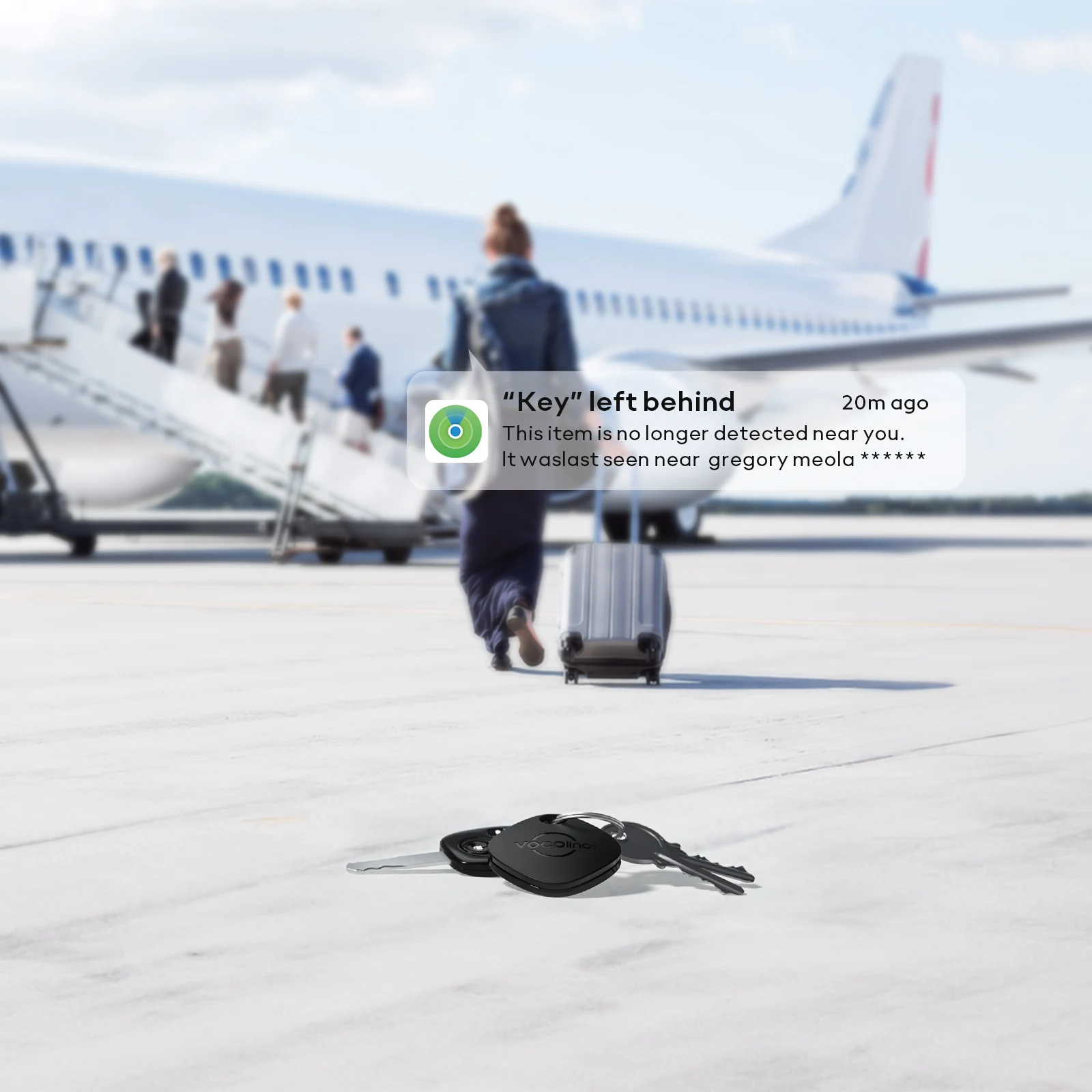 4 قطعة VOCOlinc Mini Smart Tag Car Wallet Key Finder Find My App (iOS فقط) جهاز تعقب بلوتوث مضاد للفقدان