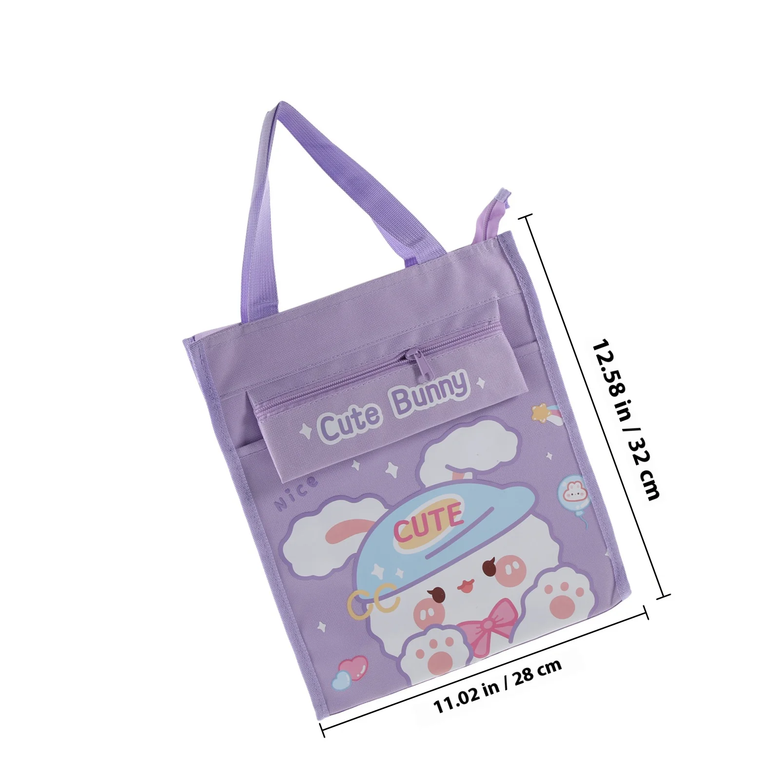 School Tote Bag Large Capacity Anti-Wear PVC Canvas Students Textbook Carrier File Storage Book Bag for School Gym Camping