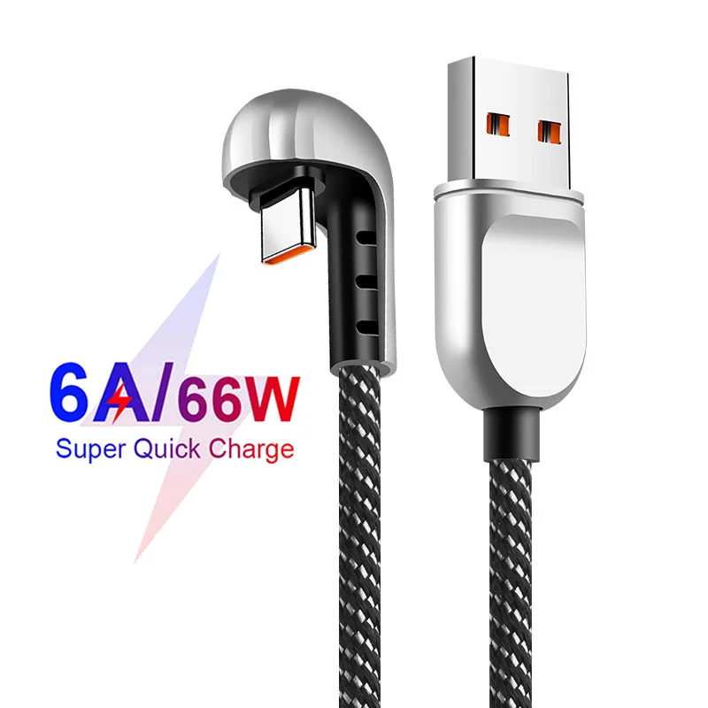 6A USB C 66W Fast Charge Game U-Shape Data Cable for Xiaomi Samsung Huawei IPhone 15 Pro Max 1.2M 2M Type-C Universal Cable