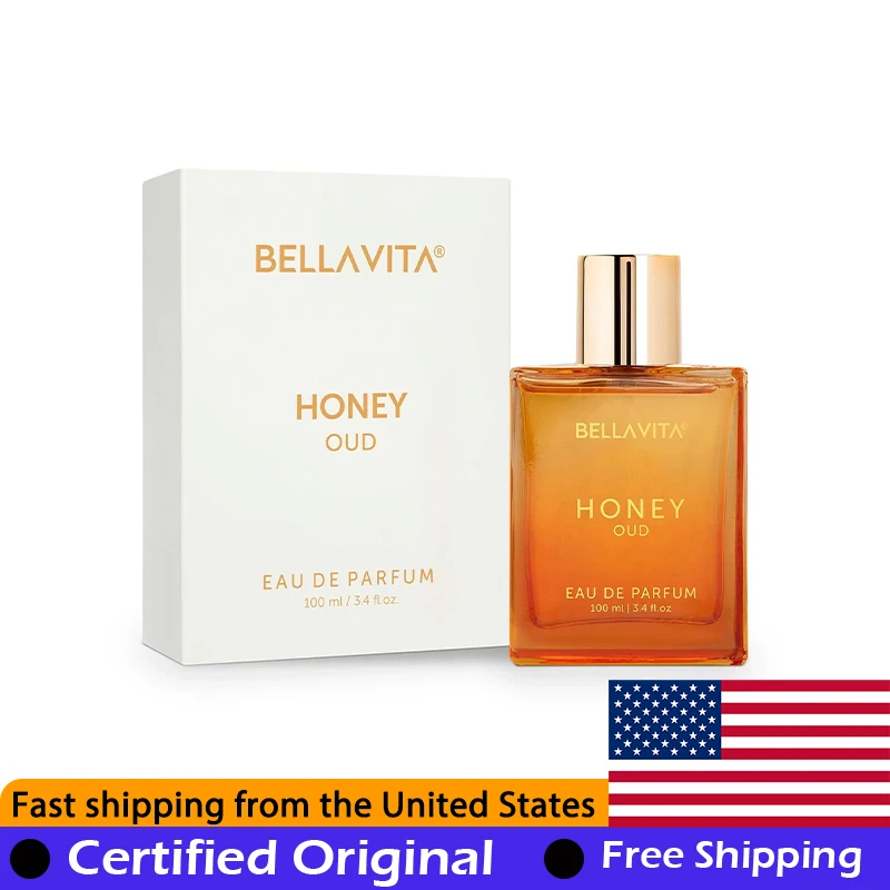 BellaVita Honey Oud Eau de Parfum Spray 100 ML Original Arab Perfumes Lasting Luxury Woody Pheromones Perfume 3.4 Ounce Cologne