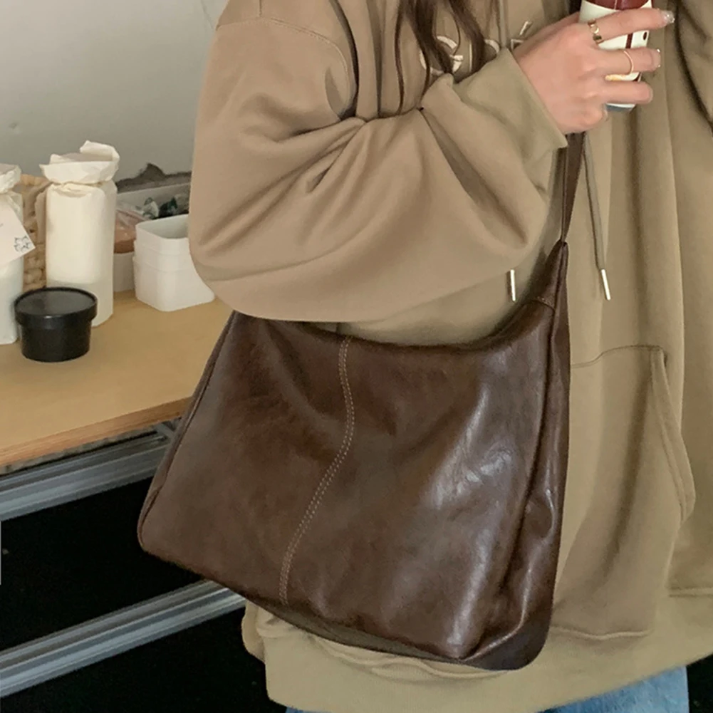 Tote schoudertas voor dames met binnenzakken Messenger Bag PU-leer Verstelbare riem Rits voor reiswerk