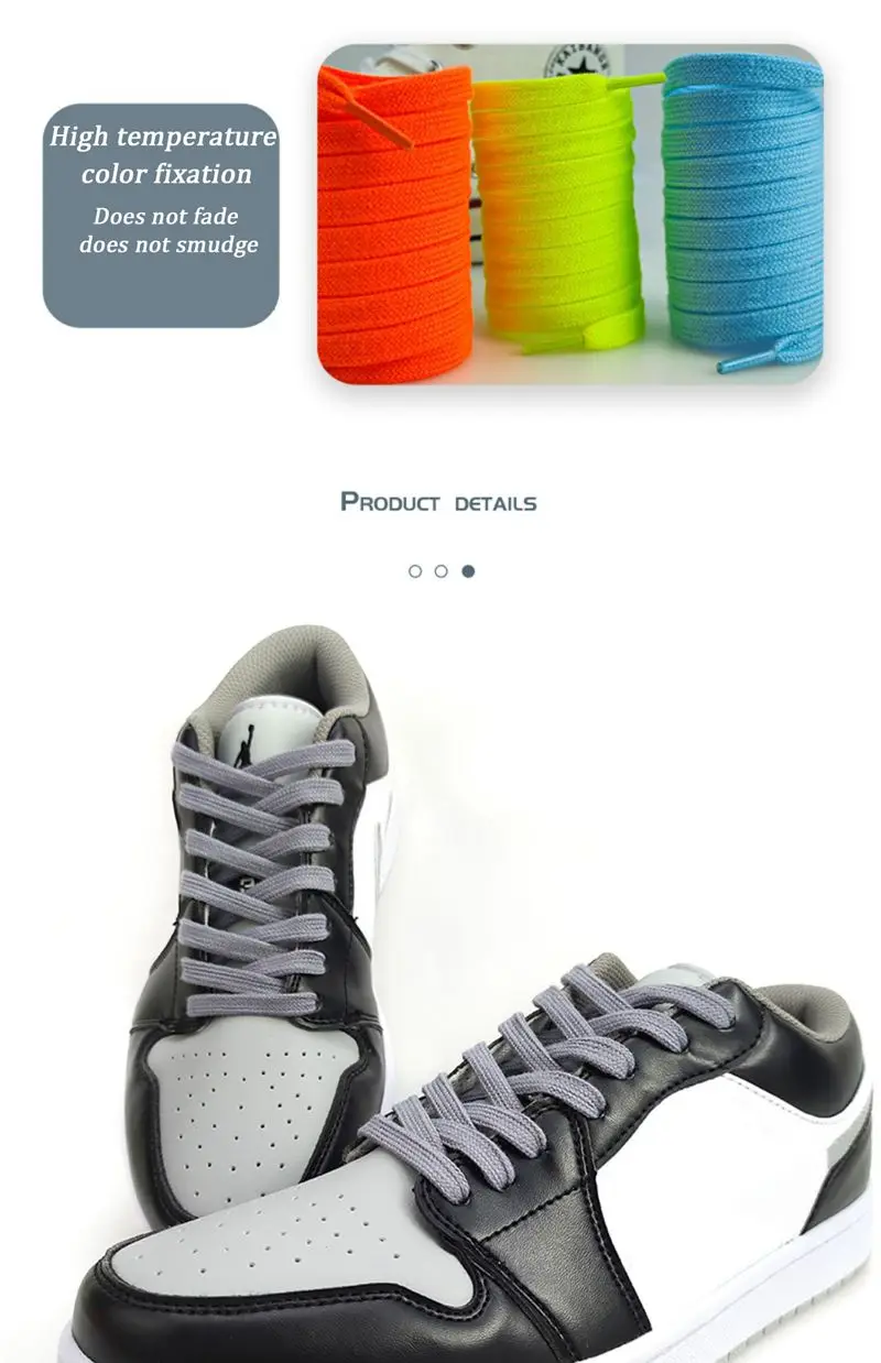 1 Paar neue, flache Baumwoll-Schnürsenkel für Sneaker, hohe Canvas-Schuhe und Freizeitschuhe, ohne Elastizität, für Herren und Damen. – Detail 8