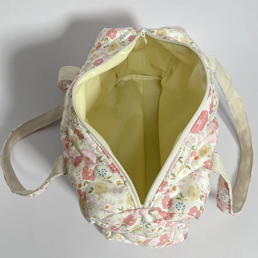 Korean Style Stroller Organizer Bags Flower Multi-pocket Floral  Portable Baby Care Storage Baby Diaper Organizer