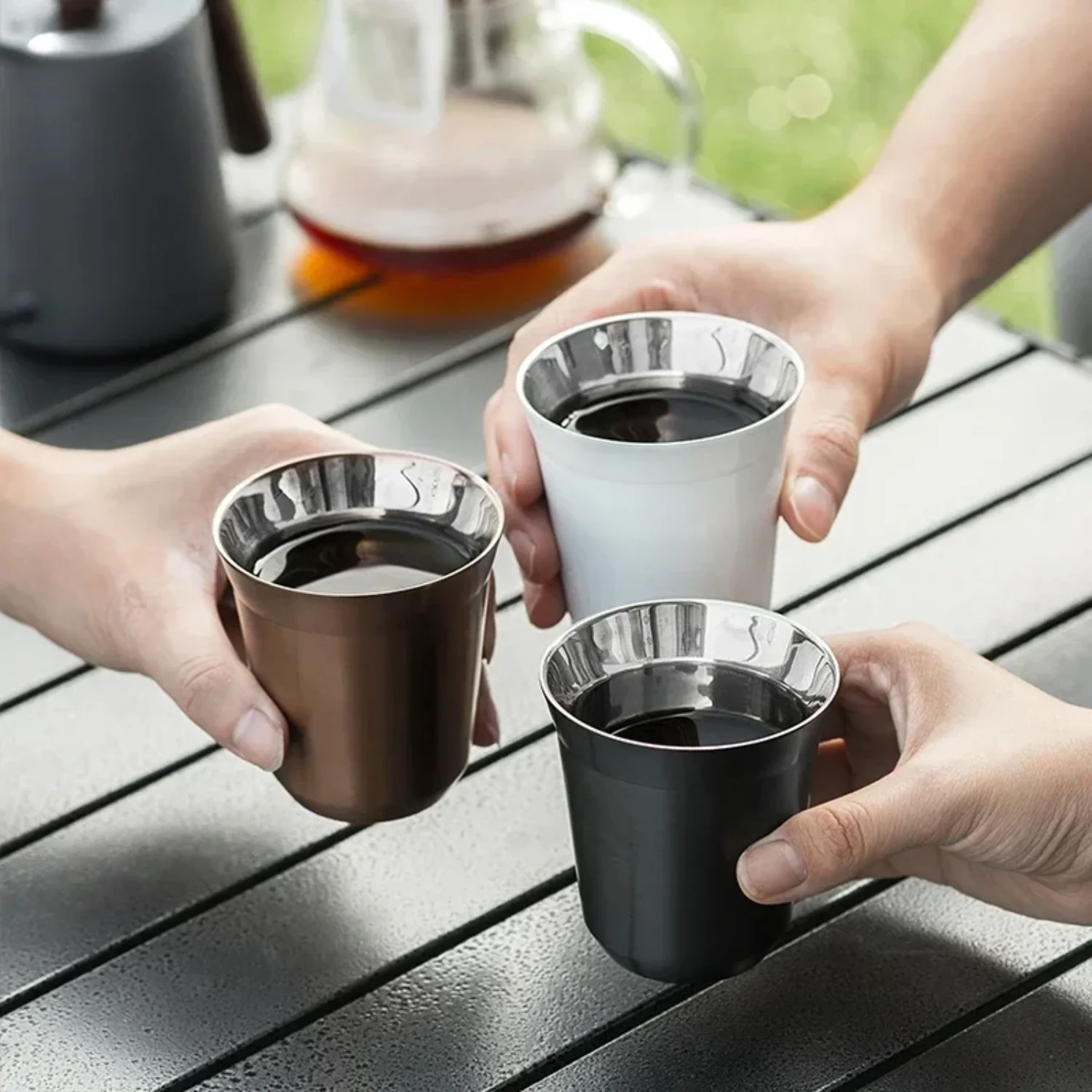 Outdoor Camping Espresso Mug Thickened 304 Stainless Steel Double Wall Coffee Cup Insulation Tea Cup Insulation Coffee Cup