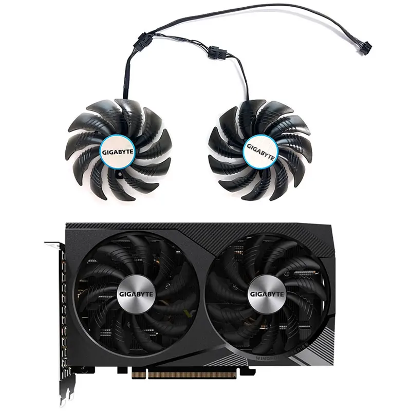 

2 вентилятора, новинка для видеокарты GIGABYTE GeForce RTX3060 3060ti WINDFORCE OC, сменный вентилятор PLD09210S12HH