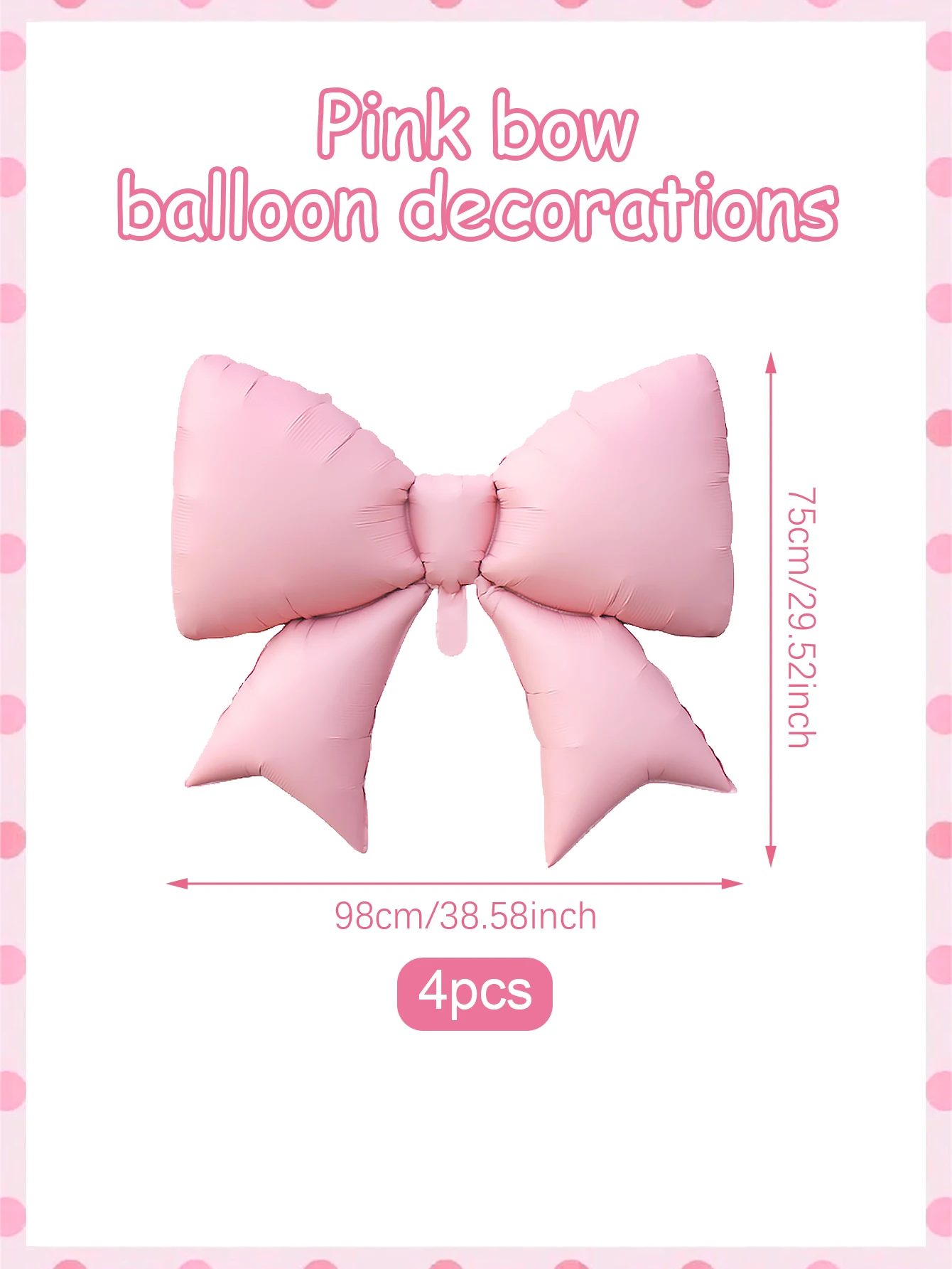 2/4 Stück matte hellrosa schleifenförmige Ballons, geeignet für Schleifendekoration, Prinzessinnen-Geburtstag, Brautparty, Junggesellinnenabschied. – Detail 10