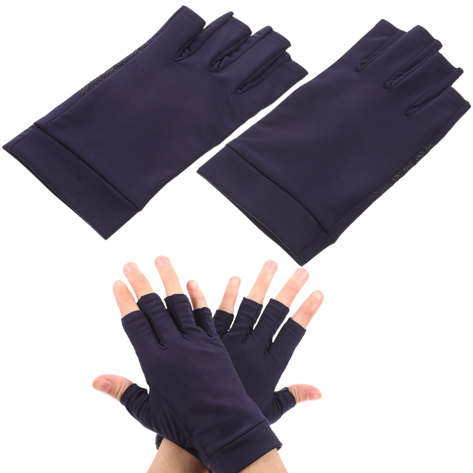 

1 Pair Outdoor Fitness Gloves Half Finger Design Breathable Shockproof Anti-Slip Wear-Resistant Comfortable Riding Fishing
