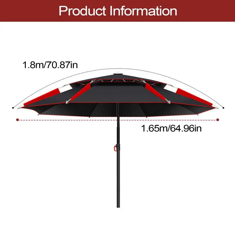 1.8m Fishing Sun Umbrella with 360-Degree Rotation Thickened Folding sun and snow protection Fishing Umbrella for Beach camping