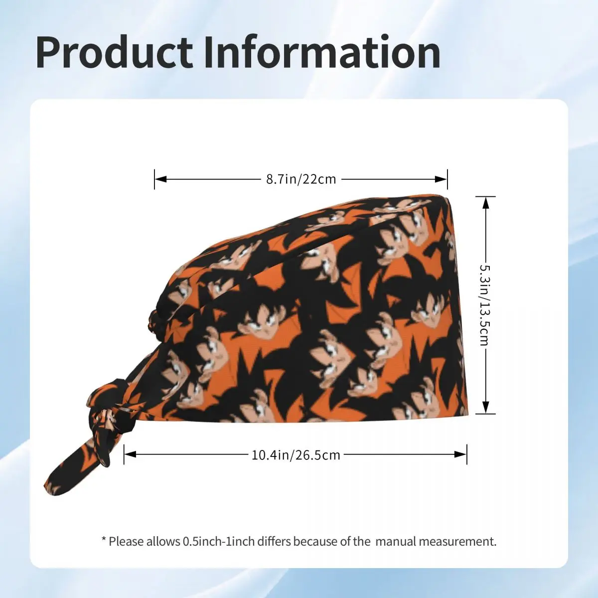 Custom Goku Japan Anime Super Saiyan Scrubs Cap Surgical Hats Women Men Operating Room Cap Operator Hats Lab Works Hat