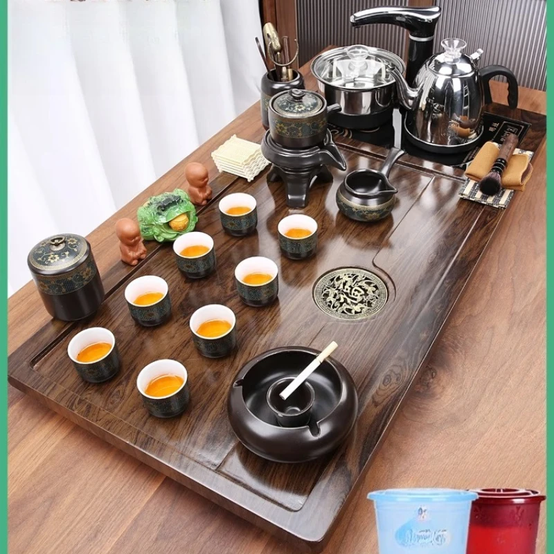 

Automatic Burner Teapot and Tea Tray Set Household Office Kung Fu Tea Maker All-in-One Set for Brewing