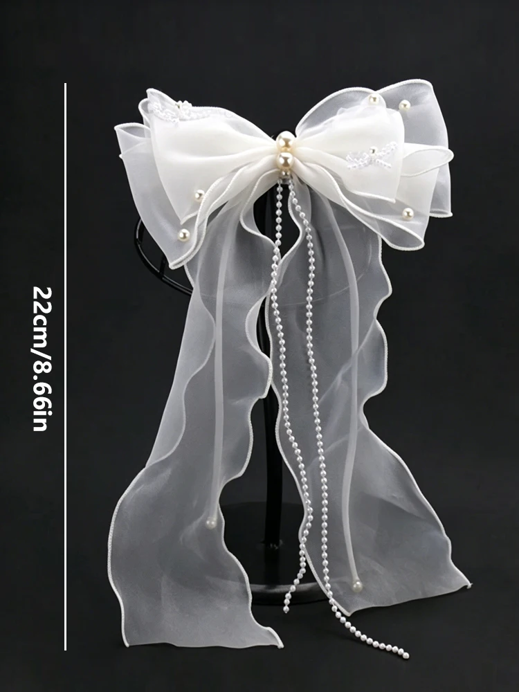 A Fashionable Bridal Hairpin with a Super Fairy-Like Bow, Suitable for Bridesmaids and Can Be Paired with Any Dress, Perfect for Weddings and Parties