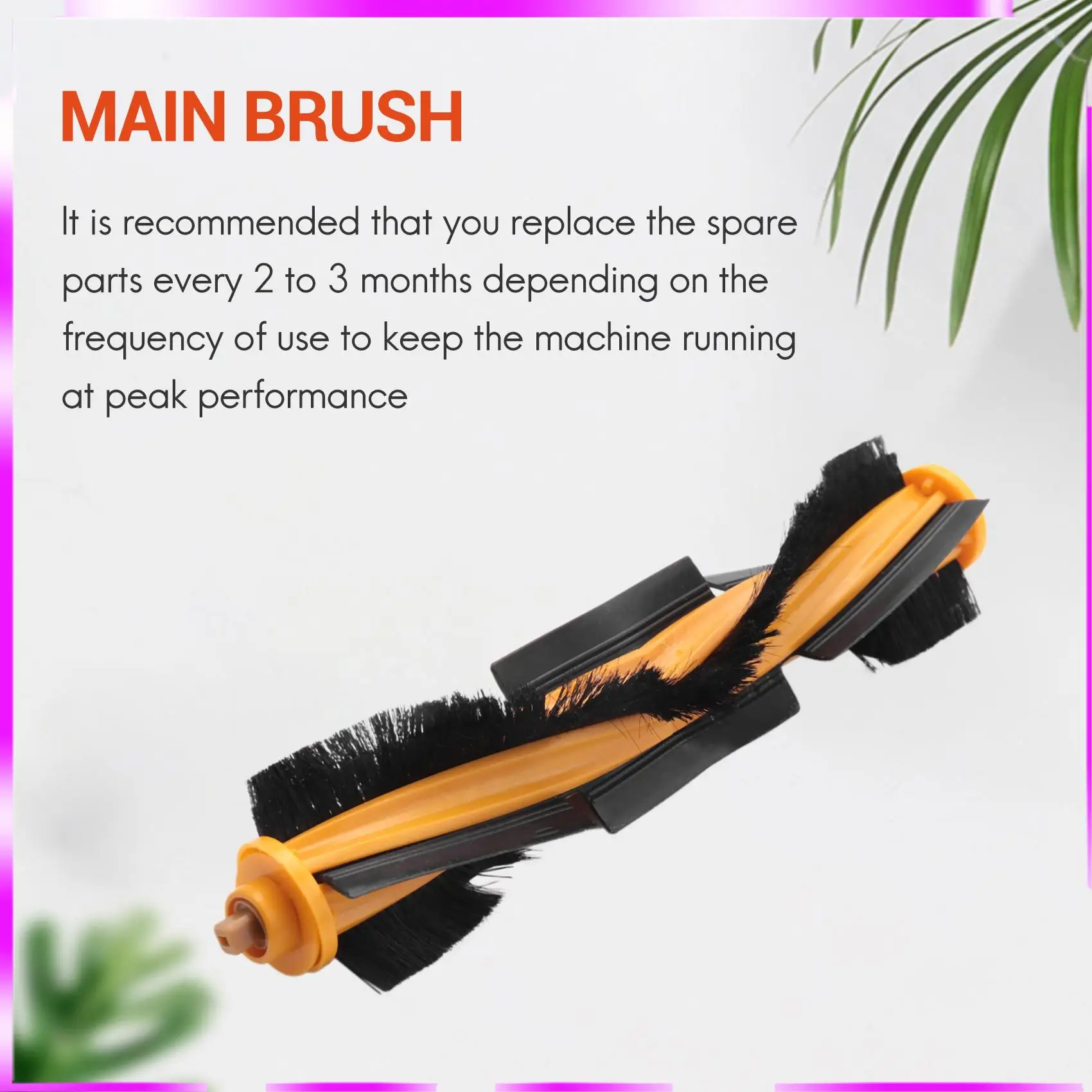 

N98R 2Pcs Roller Brush For Ecovacs Deebot Ozmo T8 Vacuum Cleaner Main Brush Replaceable Accessory