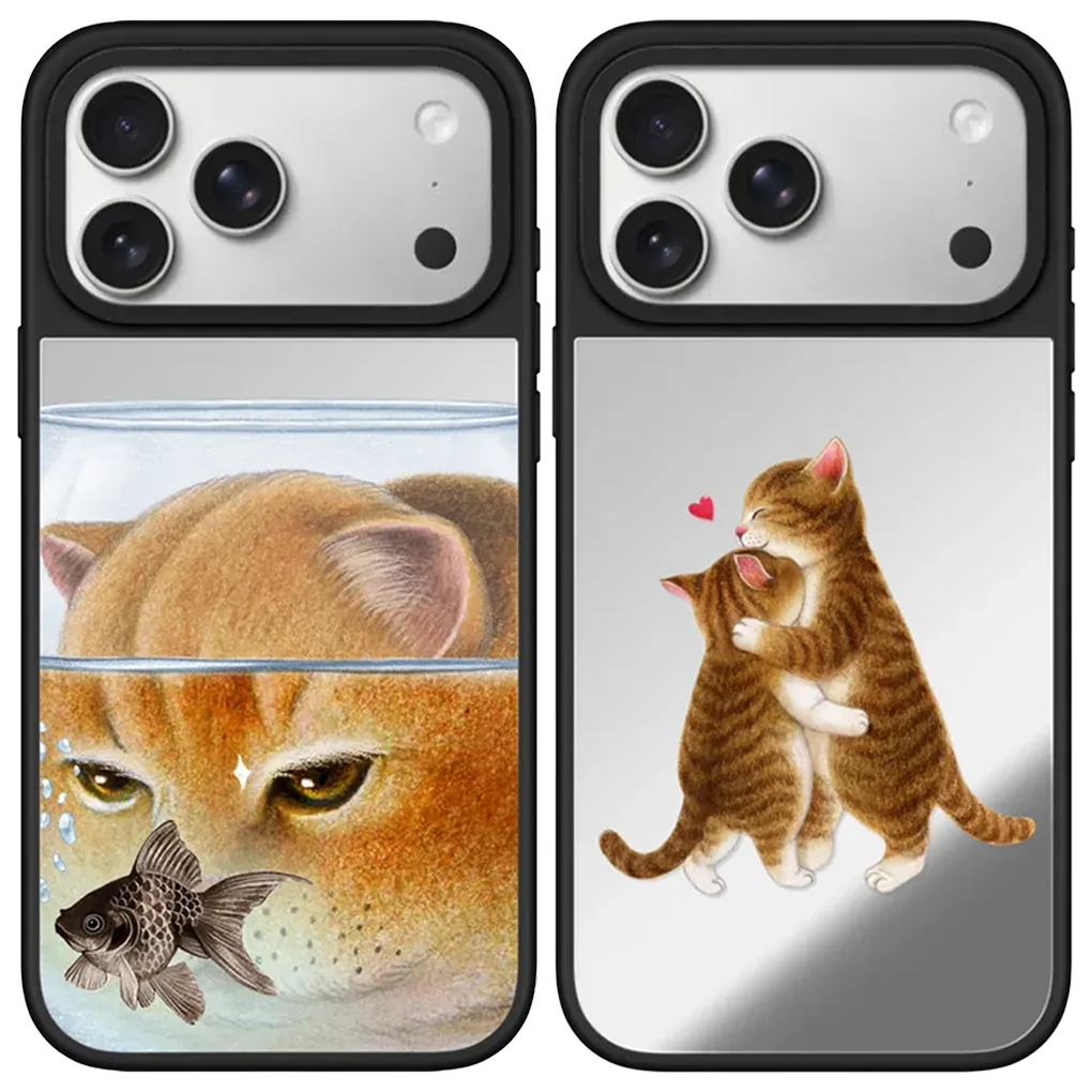 

Cat Fish Mirror Surface Magnetic Case: Compatible with IPhone 17 16 15 14 13 12 Pro Max 17 Air