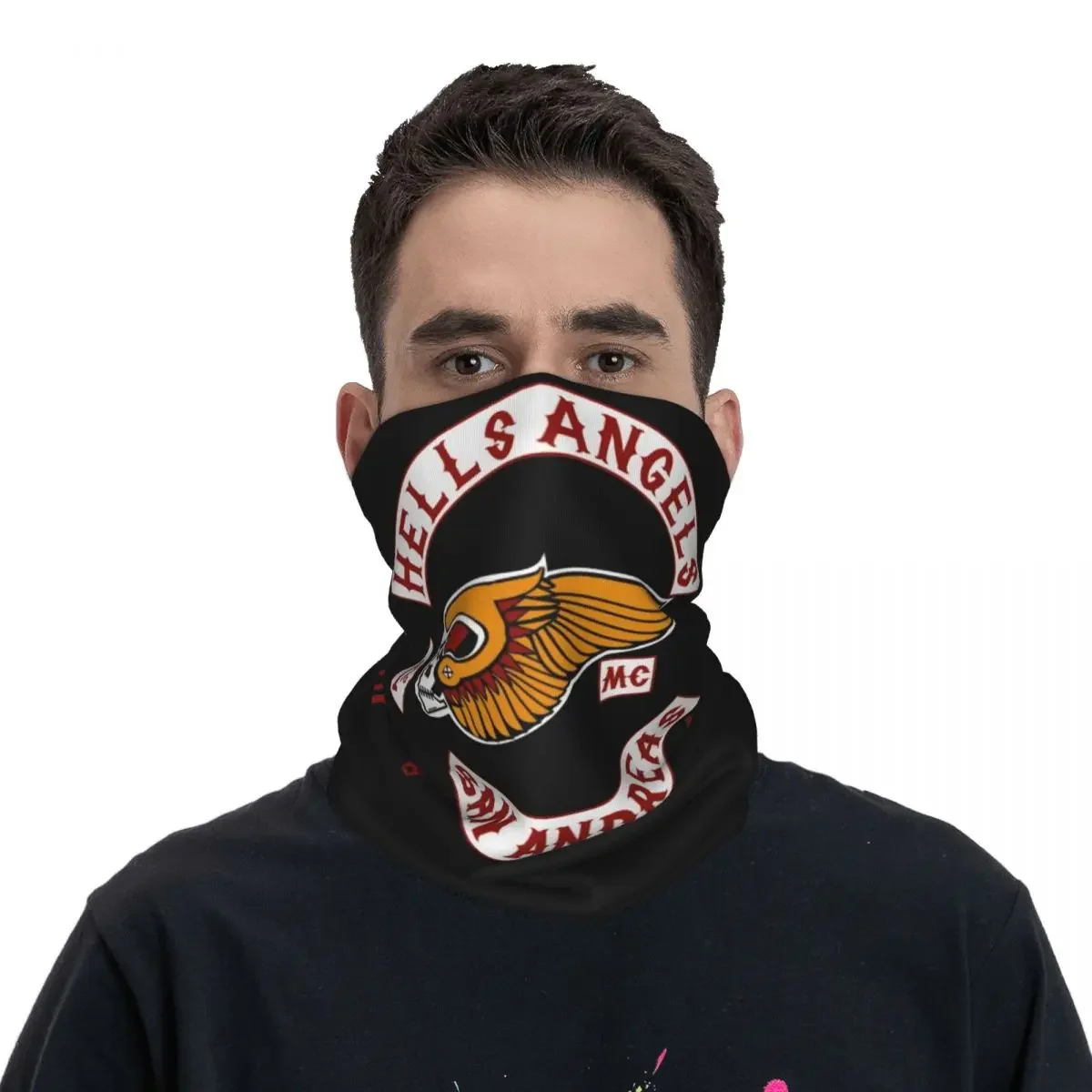 Hells Angels Logo Bandana Neck Cover Printed Wrap Mask Scarf Multifunction Headwear Cycling Unisex Adult Windproof