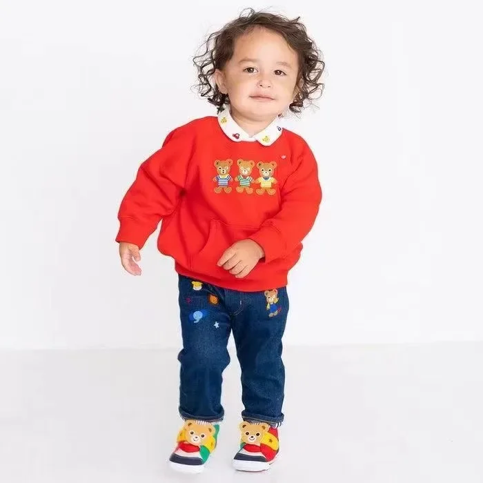 2-7Y Miki Children\'s Fashion Autumn And Winter New Boys And Girls Bear Rabbit Letters Loose Long-sleeved Sweatshirt