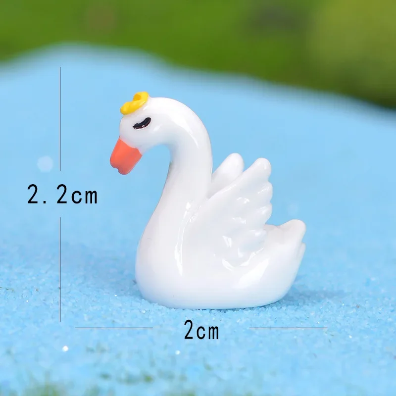 لطيف أسود أبيض بجعة الديكور المناظر الطبيعية الصغيرة ، حديقة خرافية ، عصاري ، اكسسوارات الطاولة الإبداعية ، ديكور المنزل #5