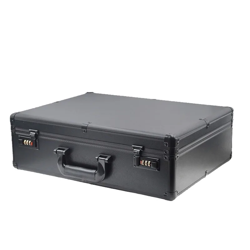 

Black aluminum alloy toolbox, portable password box, card brick, hardware electrician bag, multifunctional file