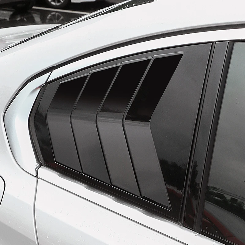 Car Rear Window Triangle Shutters Panel Cover Stickers Carbon Pattern Trim For BMW 3 Series G20 2018-2022 Exterior Accessories