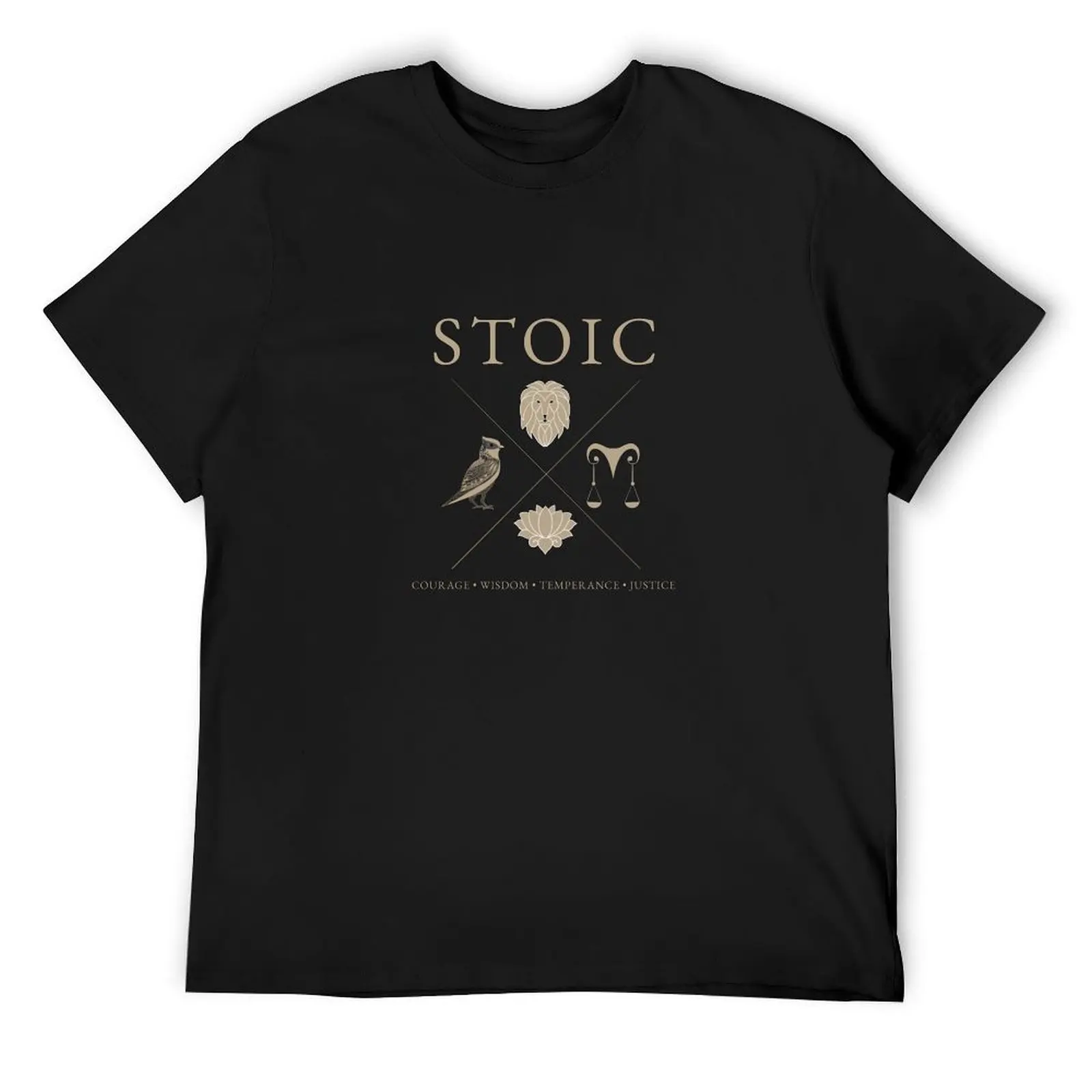 Stoicism, Stoic virtues, courage, wisdom, temperance and justice T-Shirt korean fashion oversizeds mens graphic t-shirts pack