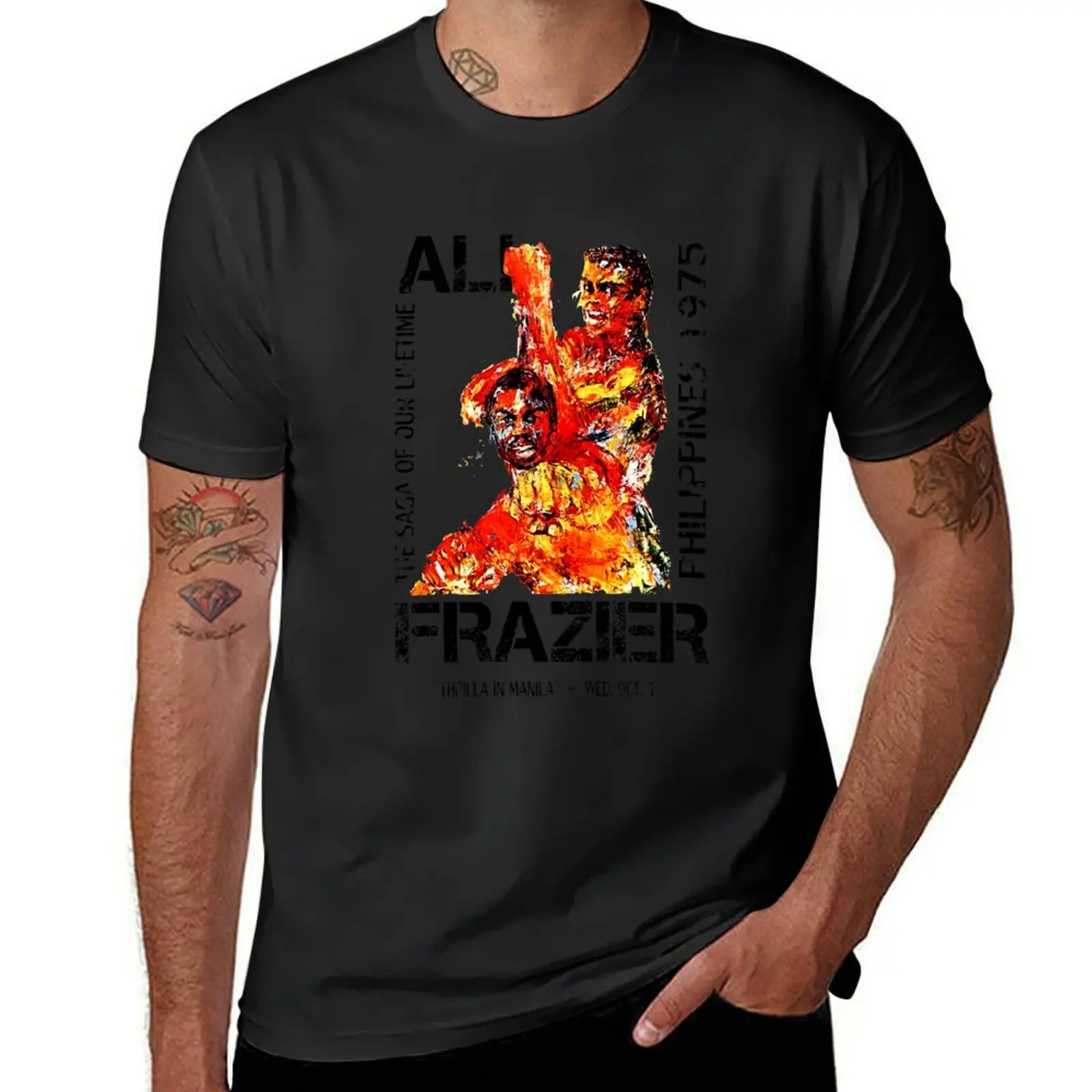 Ali Vs Frazier Poster - Thrilla In Manilla T-Shirt cute tops summer clothes tops customs mens graphic t-shirts pack